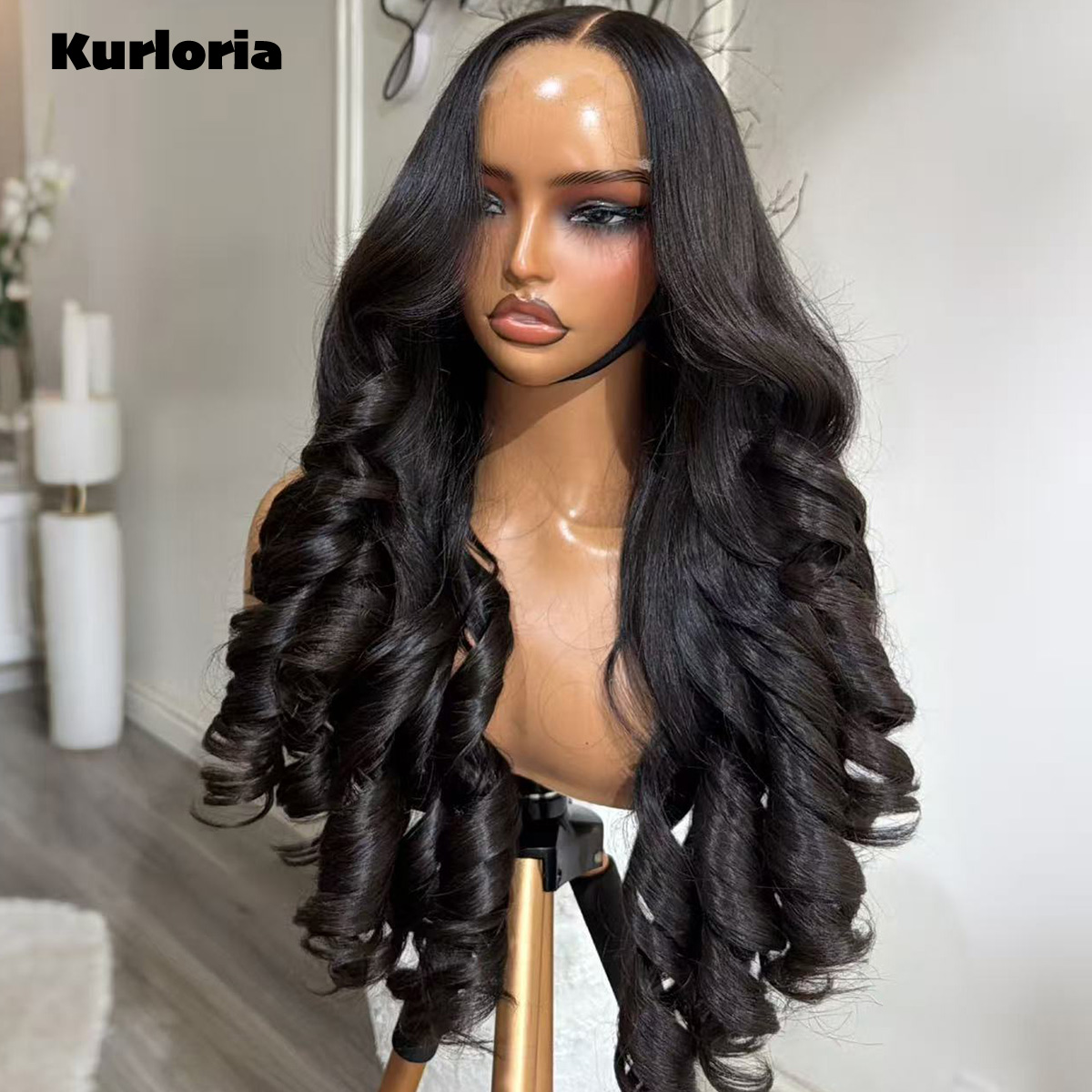 Glueless Wear And Go Human Hair Wig - 100% echt haar, natuurlijk zwart, kantpruik