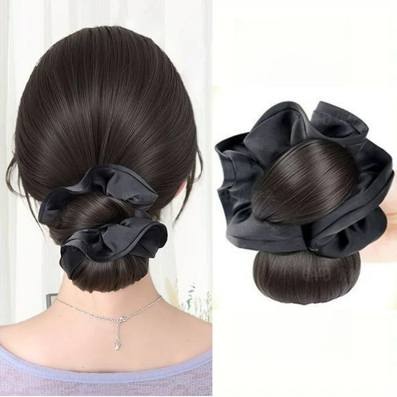 Claw Clip Messy Bun Hair Piece - Nieuwe synthetische satijnen haarband chignon knot