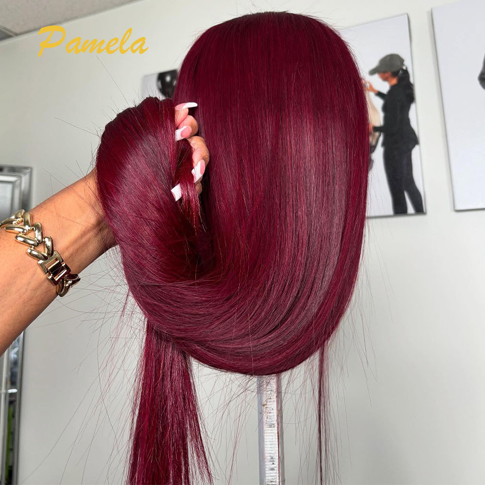 Super dubbelgetrokken bordeaux - Lace Front Wigs recensie en prijs