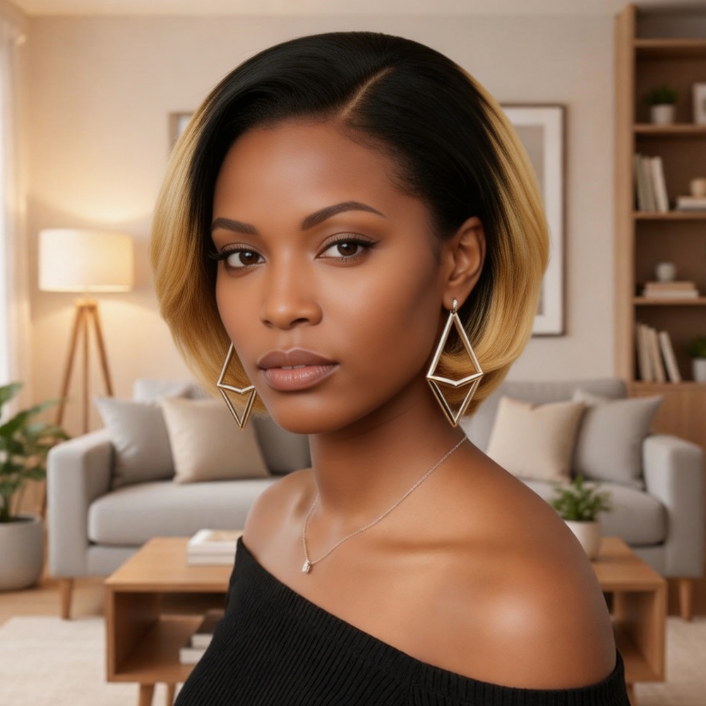 8 inch korte bob 13x4 kantfron - Glueless Wear And Go Human Hair Wig recensie en prijs