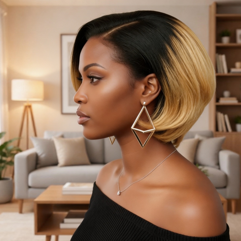 8 inch korte bob 13x4 kantfron - Glueless Wear And Go Human Hair Wig recensie en prijs