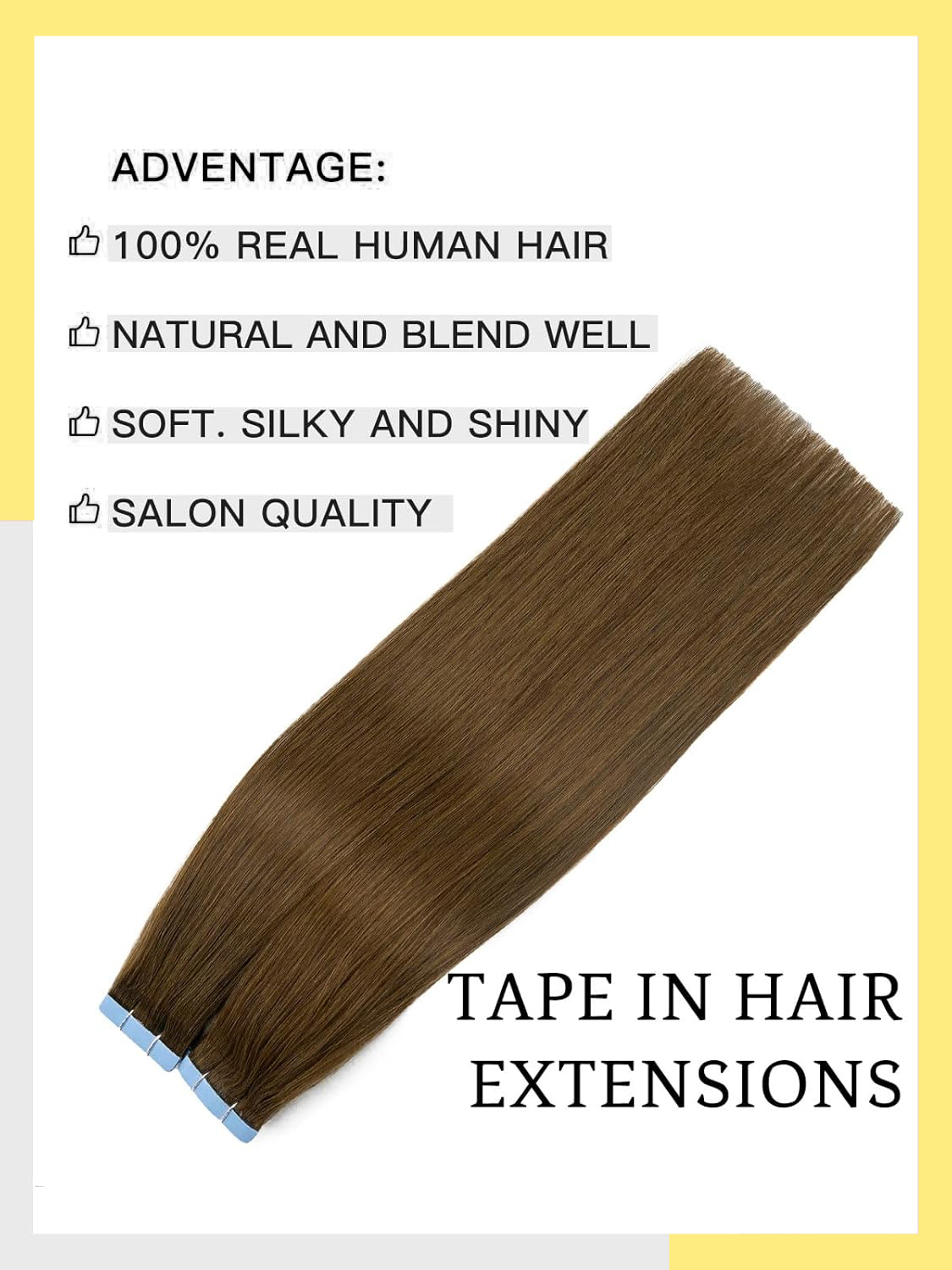 Tape In 100% Echt haar Recht D - Invisible Tape In Extensions Real Hair recensie en prijs